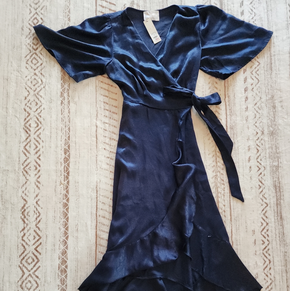 Francesca's Blue Puff Sleeve Sundress